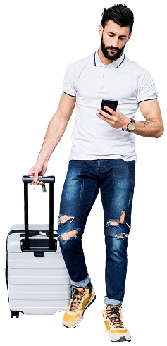 Man with suitcase